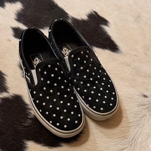 Vans Black and White Polka Dot Platform Shoes